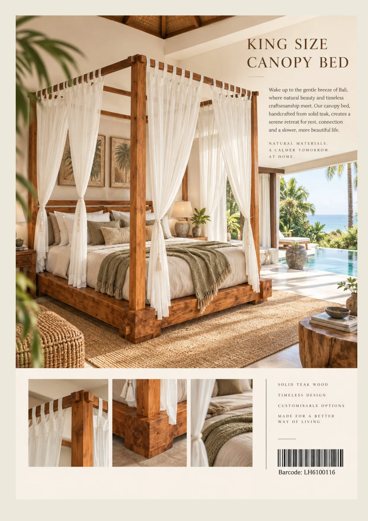 Complete catalog page showing King Size Canopy Bed