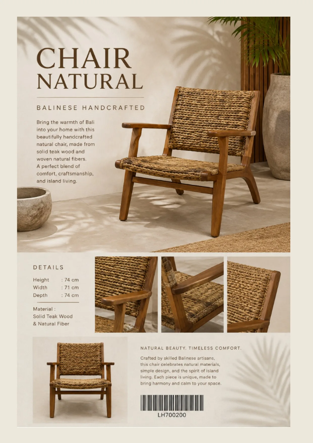 Complete catalog page showing Curved Rattan Living Armchair