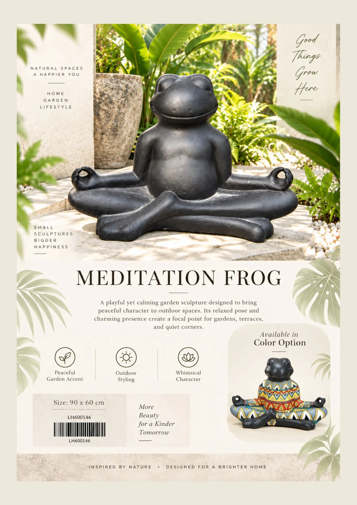 Complete catalog page showing Meditation Buddha Stone Sculpture