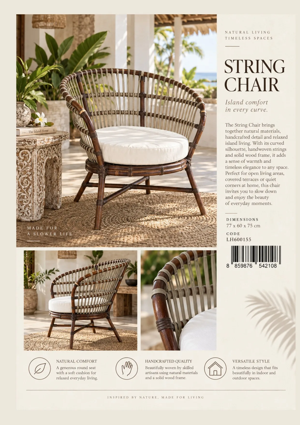 Complete catalog page showing Handcrafted Solid Teak Dining Chair