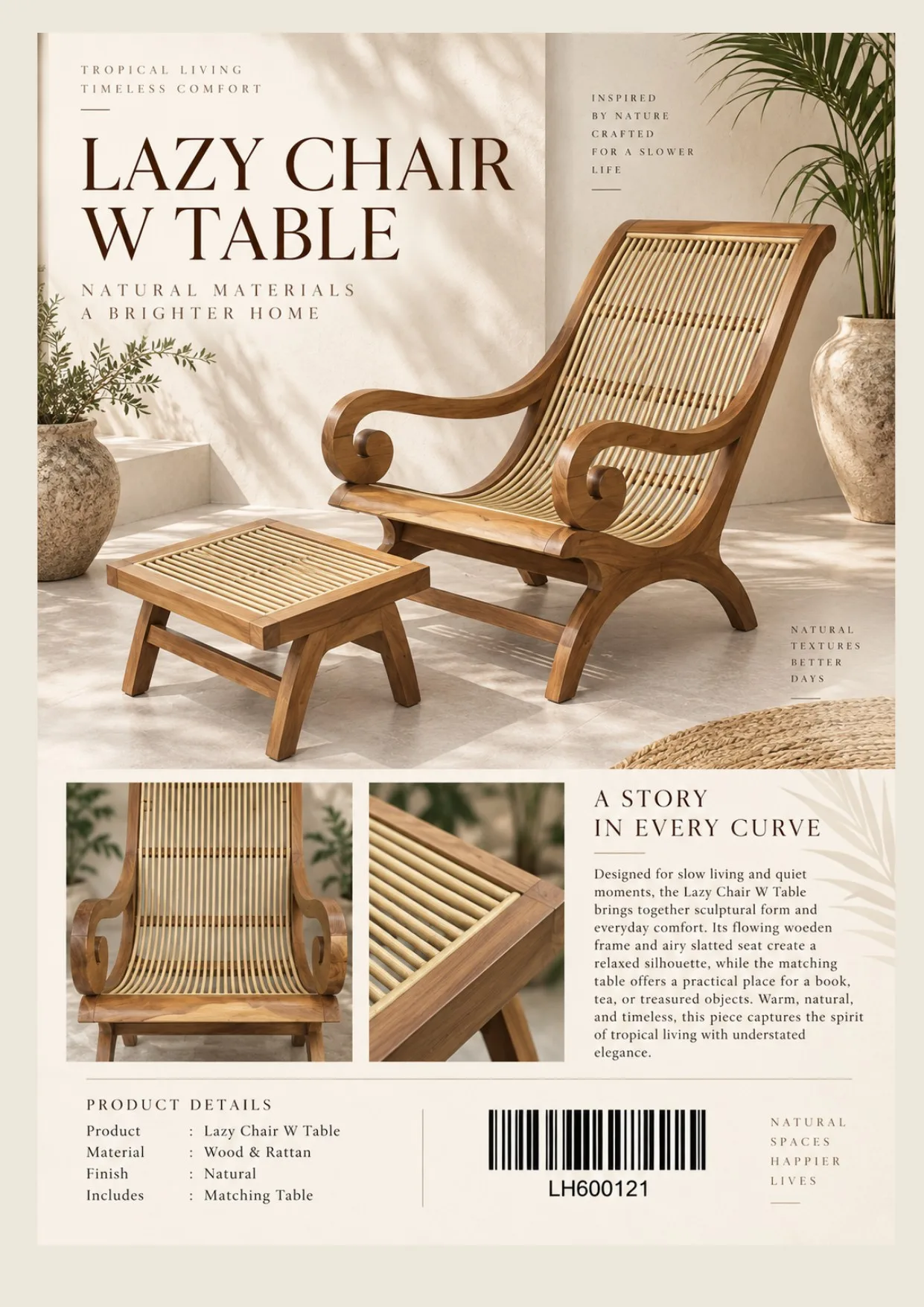 Complete catalog page showing Tropical Lazy Lounge Chair