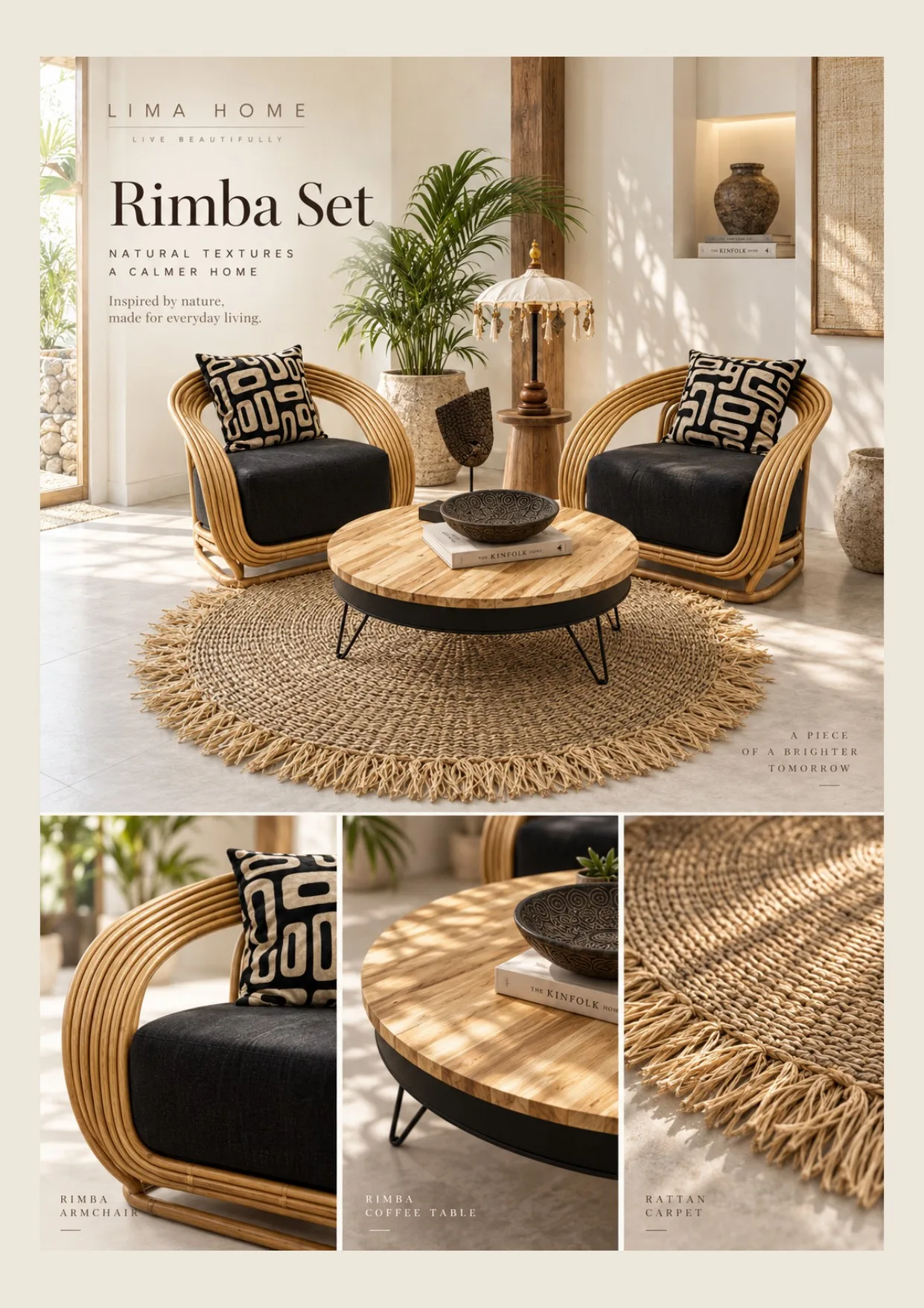 Complete catalog page showing Rimba Handwoven Rattan Set