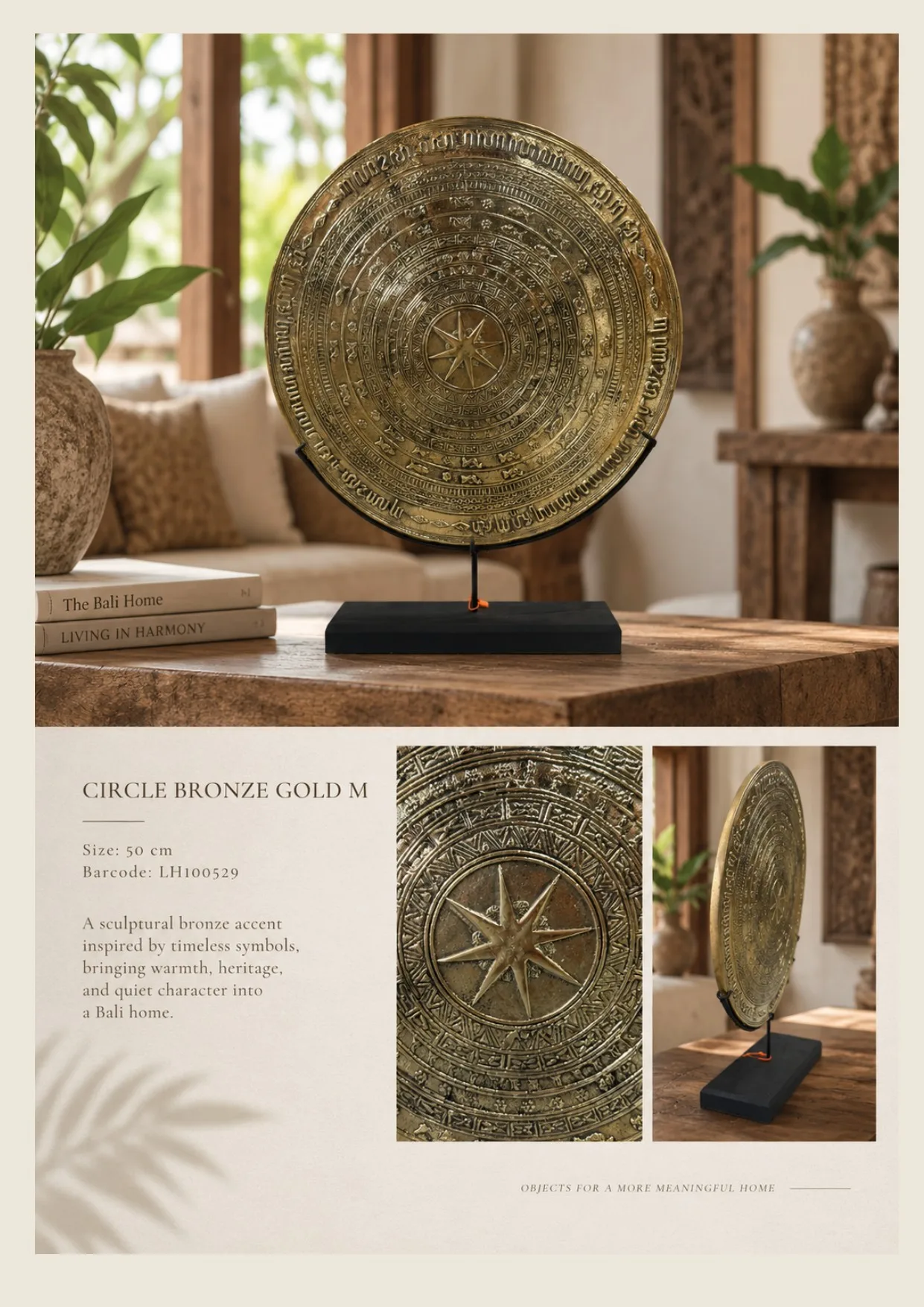 Complete catalog page showing Circle Bronze Gold Accent Decor