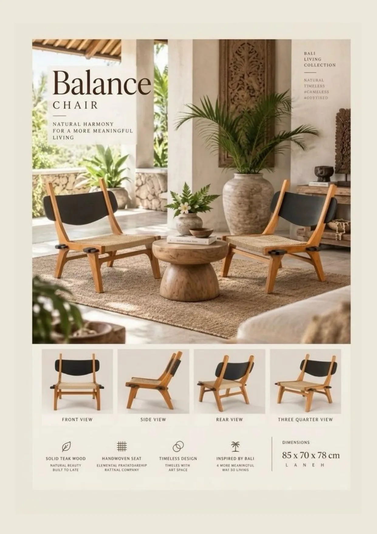 Complete catalog page showing Tropical Woven Accent Chair