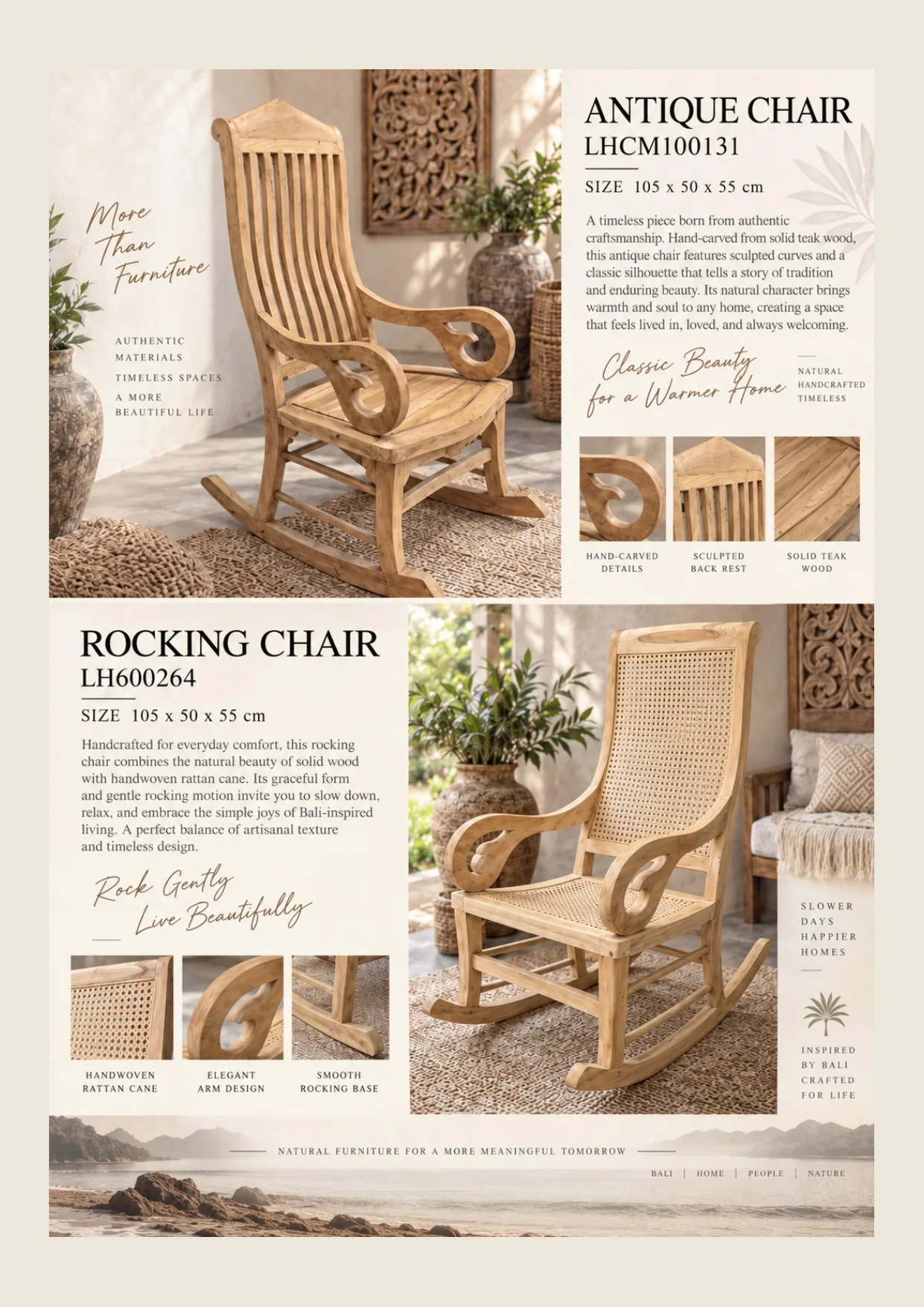Complete catalog page showing Antique Hand-Carved Teak Armchair