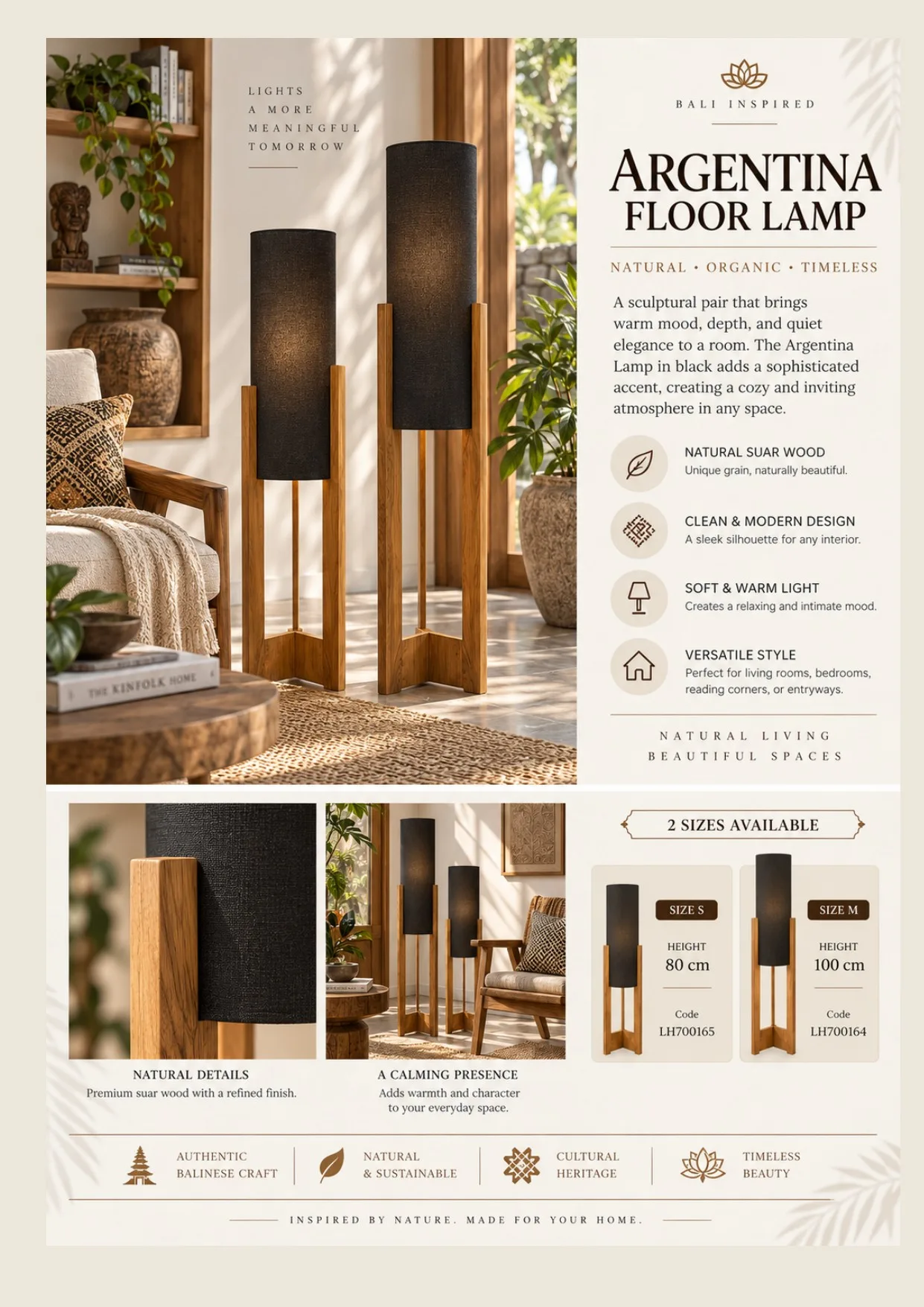 Complete catalog page showing Warm Glow Woven Floor Lamp