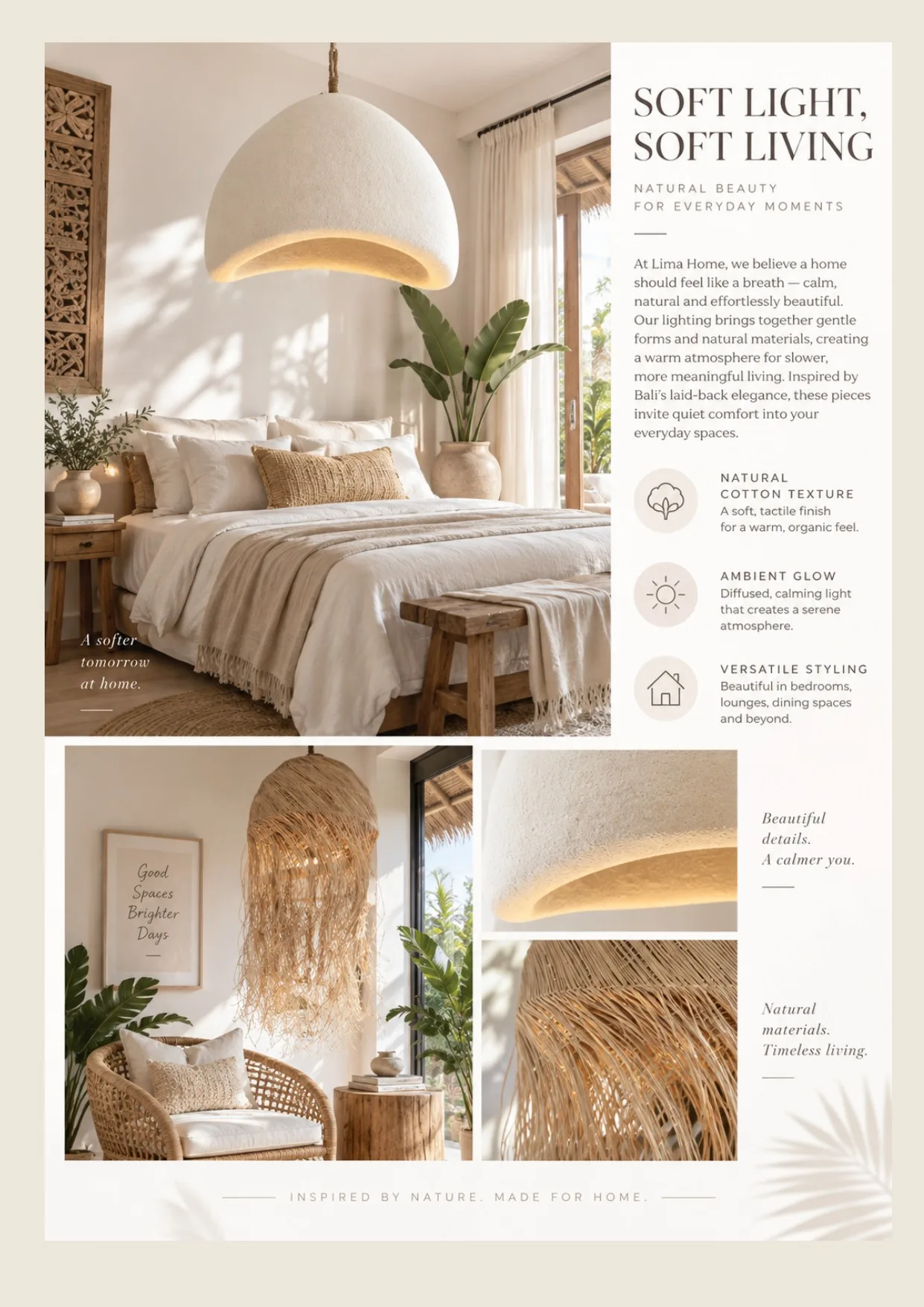 Complete catalog page showing Solid Teak Minimalist Platform Bed