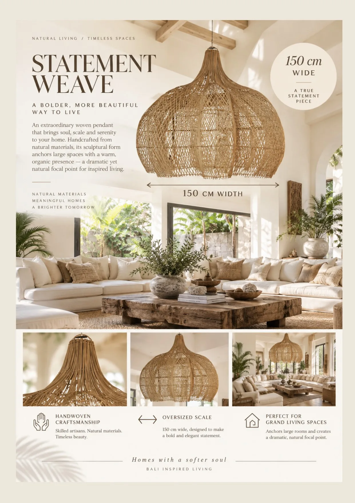 Complete catalog page showing Minimalist Natural Upholstered Sofa