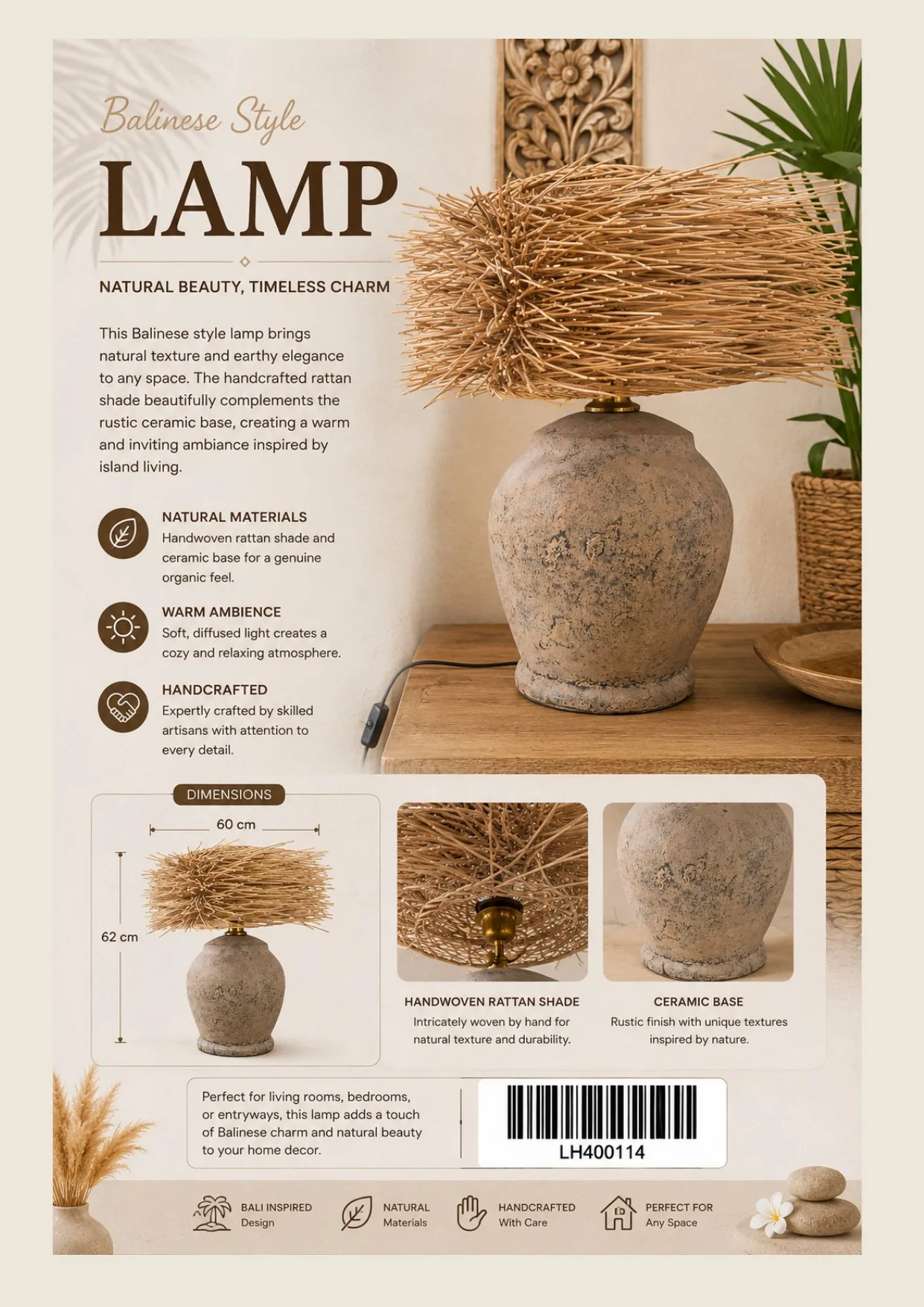 Complete catalog page showing Woven Bedside Pendant Lamp