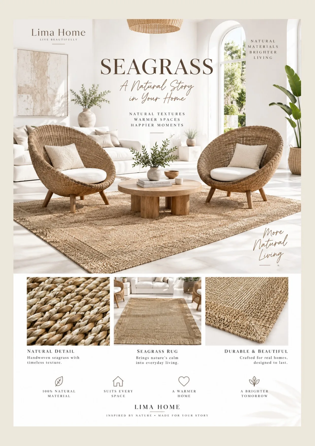 Complete catalog page showing Braided Natural Seagrass Floor Runner