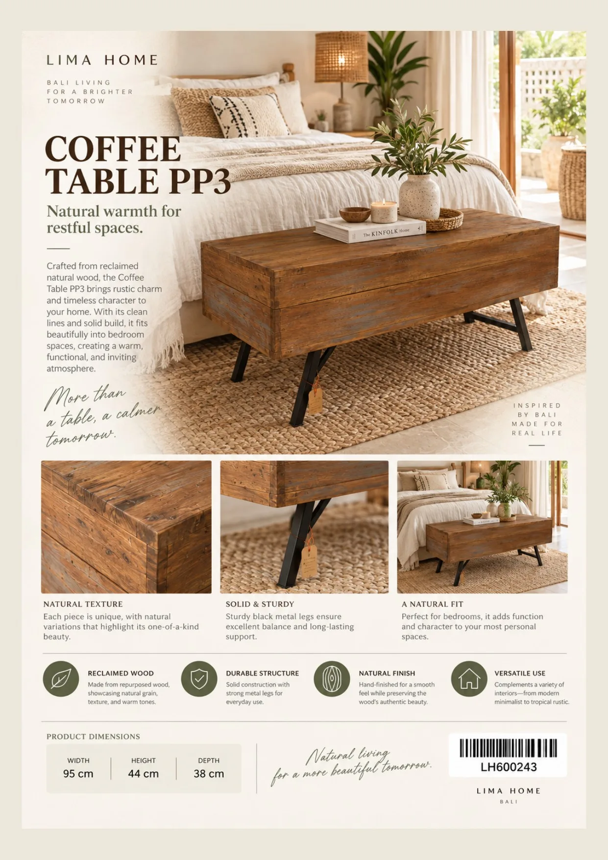 Complete catalog page showing Natural Teak Slice Round Coffee Table