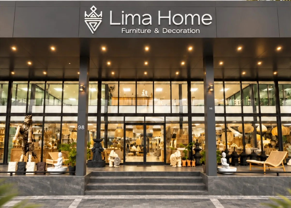 Lima Home showroom front, as shown on the catalog cover